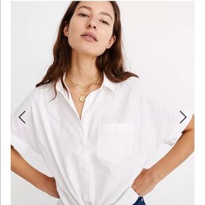 Madewell Short-Sleeve Tie-Front Shirt